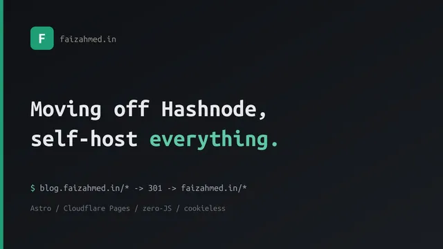 Moving Off Hashnode: Self-Hosting Everything on Astro + Cloudflare
