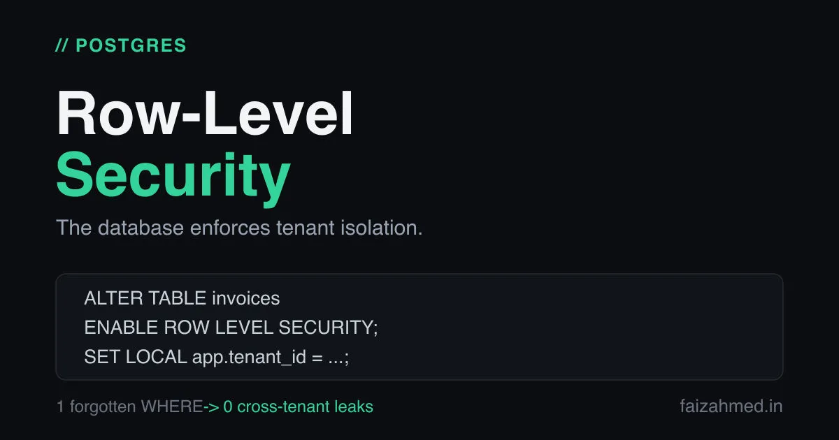Row-Level Security for Multi-Tenant SaaS in Postgres