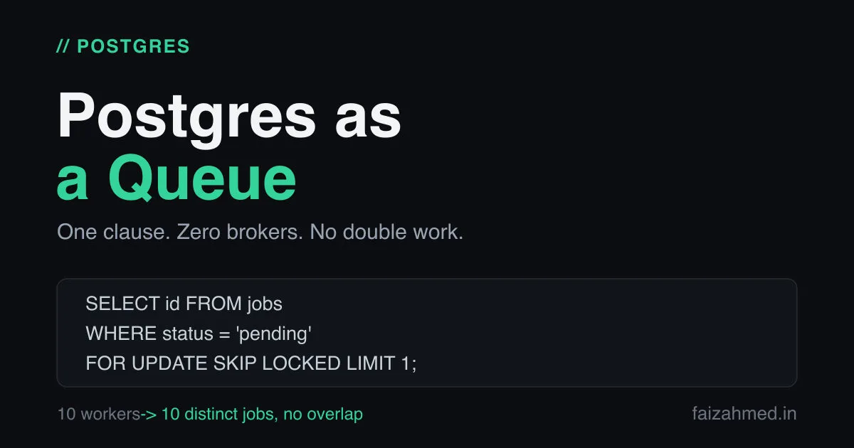 Postgres as a Queue with SKIP LOCKED